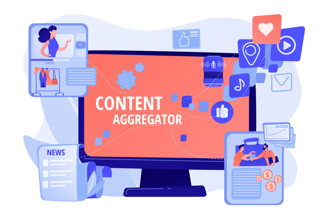 content aggregator concept vector illustration