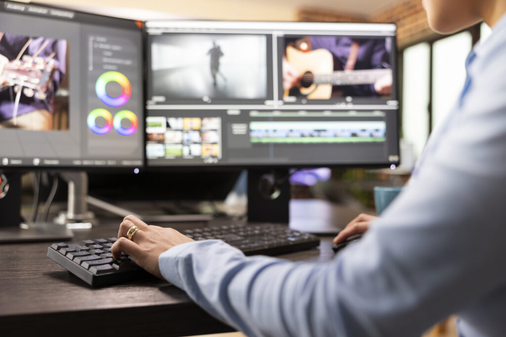 filmmaker refining movie footage