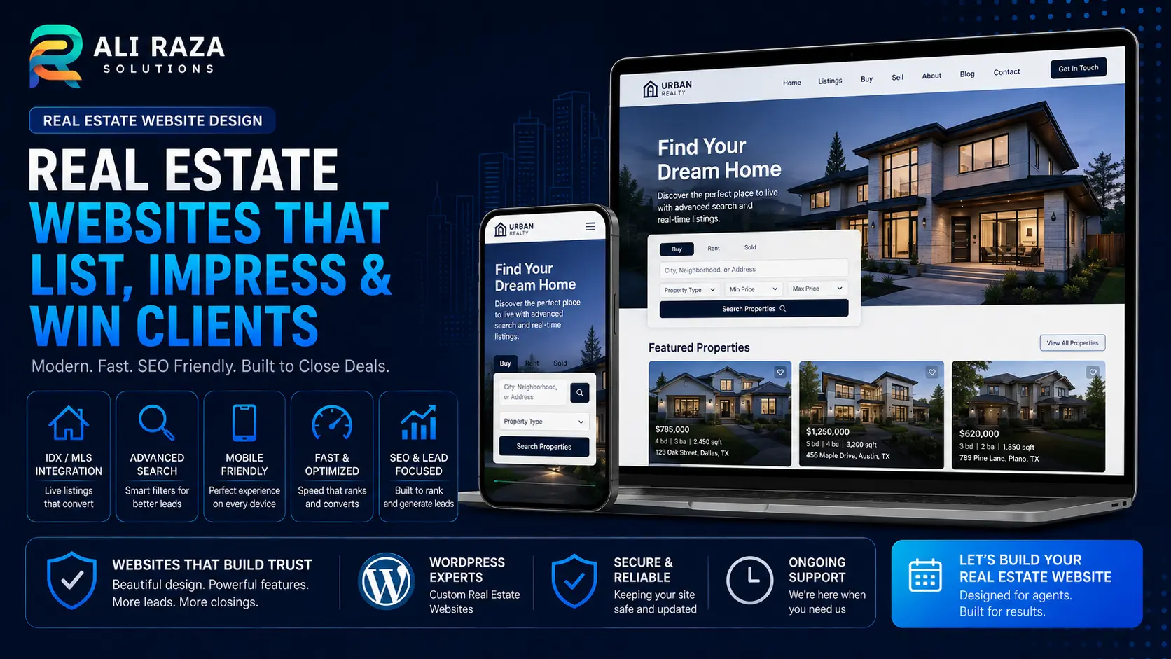 Real estate website design for agents and brokers - IDX listing page layout