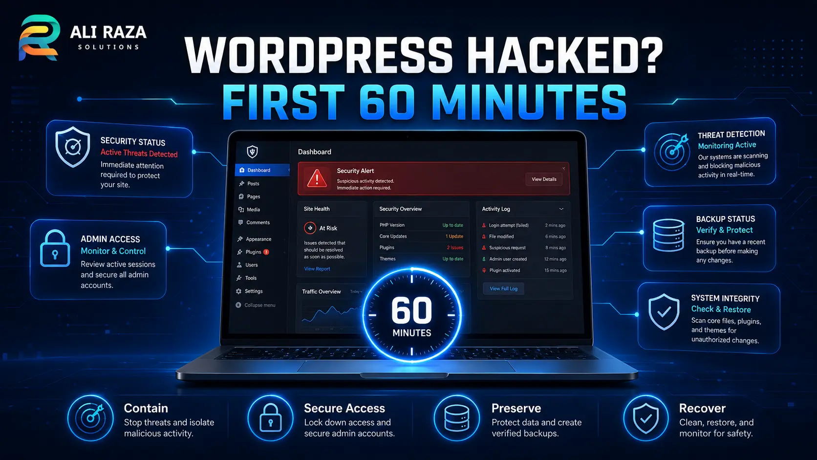 WordPress site is hacked first 60 minutes incident response guide