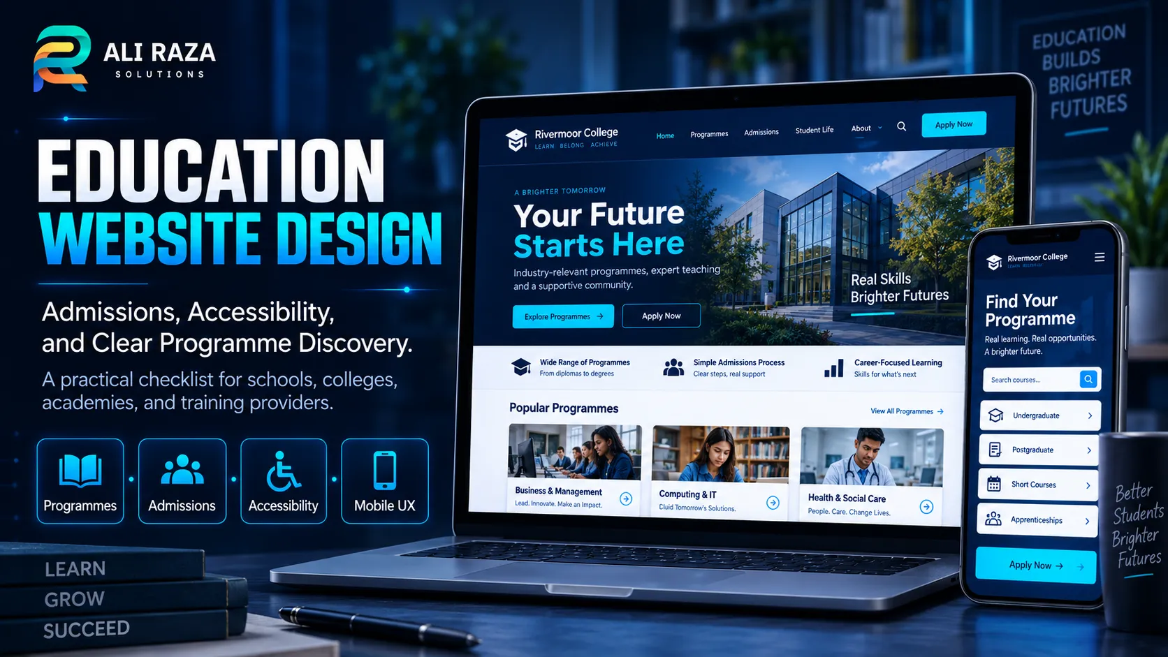 Education website design checklist for admissions, accessibility and programme discovery