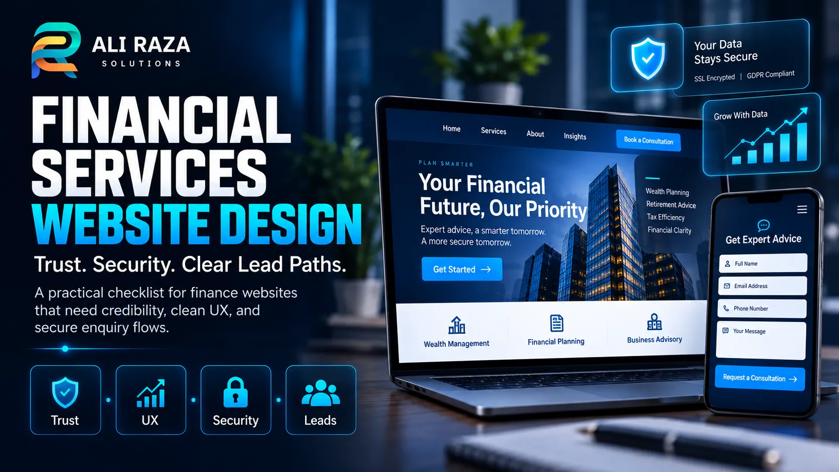 Financial services website design checklist for trust, security and lead generation